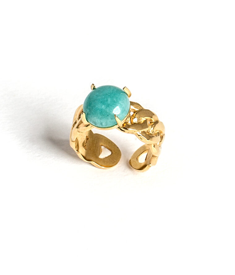 Bague maille amazonite