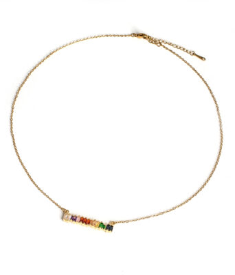 Collier strass colorés